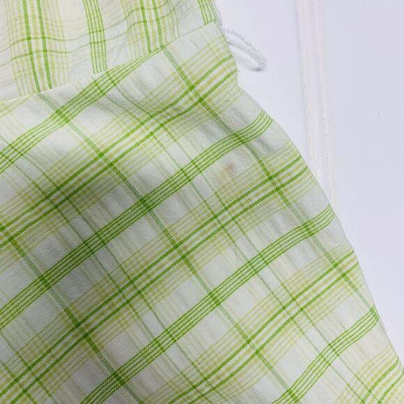 VintageY2k Lime Green Plaid Halter Dress Sz Small - Picture 13 of 16